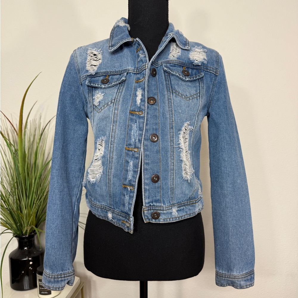 Highway Jeans Ripped Blue Denim Jacket